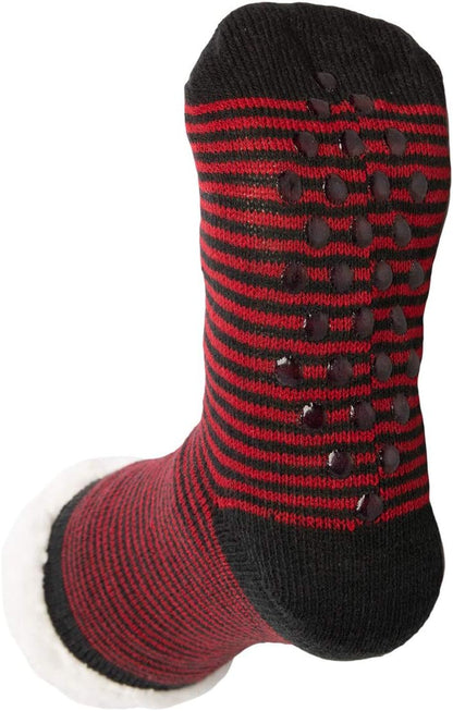Sock Slippers for Women - 2 Pack Non Slip Socks - Fuzzy Socks Warm Socks with Grippers Sherpa Fleece Lined Thermal